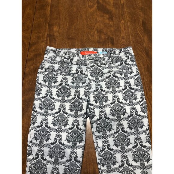 Anthropologie Cartonnier Grey Silver Tapestry Charlie Ankle Pencil Pants 0 - Picture 2 of 11